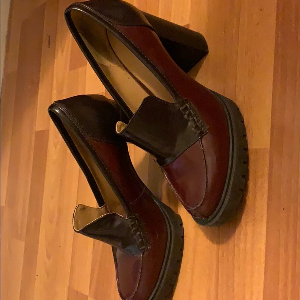 Nine West heels.   2 tone wine